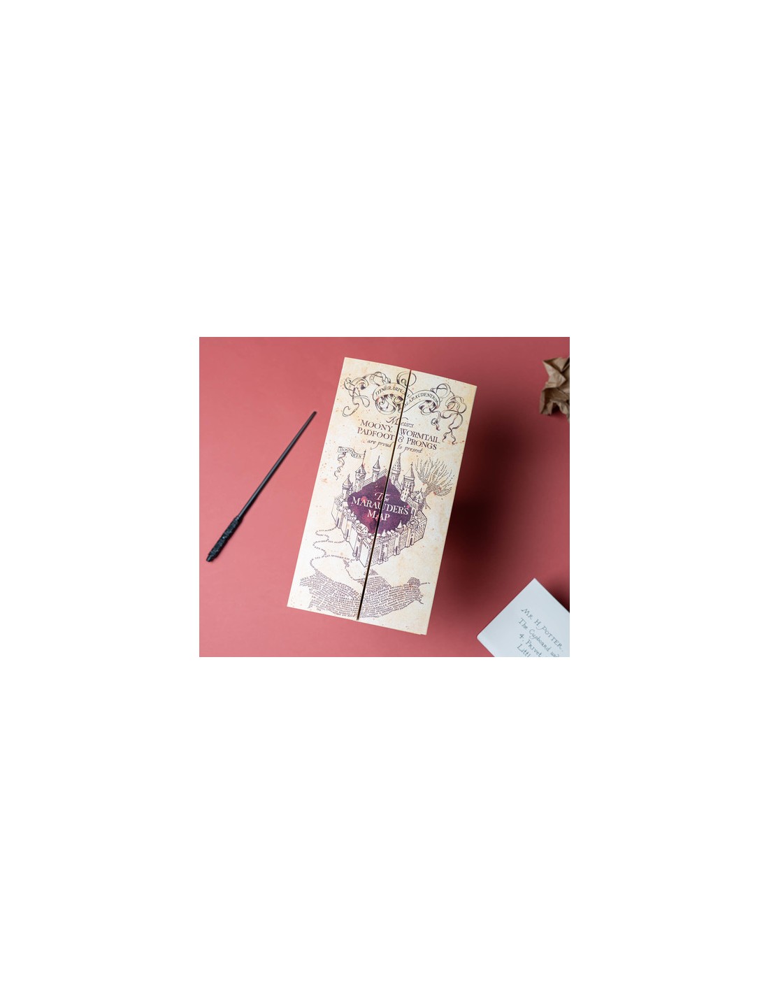 Pack De Harry Potter – Varita Y Mapa Del Merodeador, Set Oficial Con Réplicas Exactas De Alta Calidad, Ideal Para Coleccionistas Y Fans